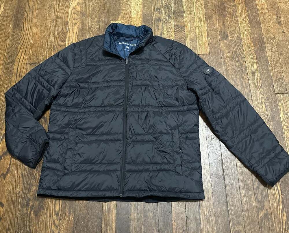Michael Kors Quilted Puffer Jacket Black Winter Coat Size XL